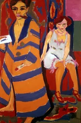 Zelfportret met een model, 1907