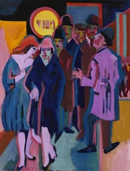 Nachtelijk straattafereel, 1925