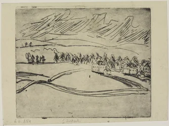 Akkerland en huizen in het Ertsgebergte