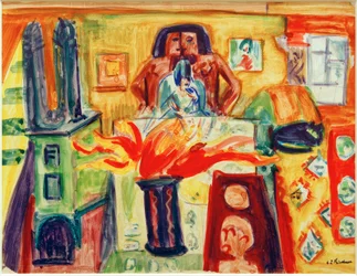 E.L.Kirchner, Interieur met Tulpen