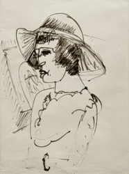 E.L.Kirchner, Portret Erna met Grote Hoed