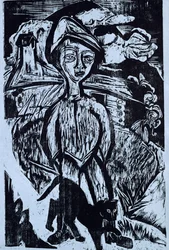 Bergjongen in storm, 1921