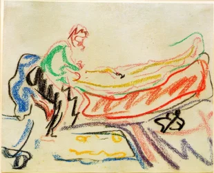 Paar op canapé (Erich Heckel en model)