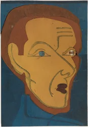 Zelfportret, kleurenhoutsnede I