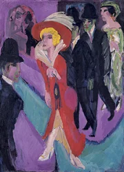 Straat met rode straatwandelaar, 1914-1925