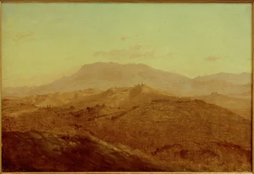 E. Meyer, Uitzicht vanaf Olevano op Paliano