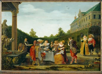 Eten in een tuin