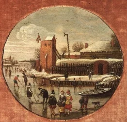 Winterlandschap met Schaatsers