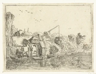 Brouwerij aan de oever van een rivier (Kleine landschappen)