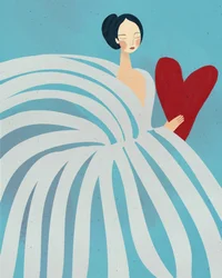 Rustige vrouw met hart
