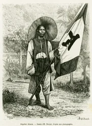 Chinese regel. Gravure door E. Ronjat, naar een foto, ter illustratie van het verhaal 