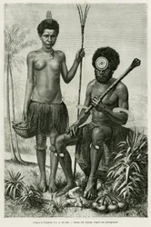 Fijisch koppel. Gravure door E. Ronjat ter illustratie van het verhaal 