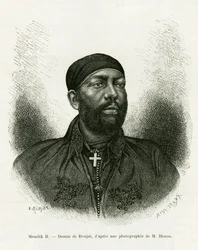 Portret van Prins Menelik II van Ethiopië (1844-1913)