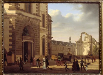 Ingang van het Louvre Museum en ruïnes van Saint Louis du Louvre