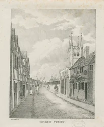 Tamworth - Kerkstraat: lithografie