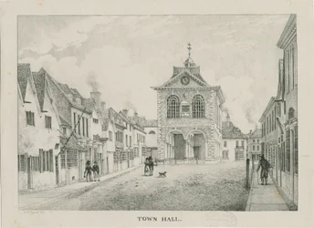 Tamworth - Het Stadhuis: lithografie, nd [1796-1865]