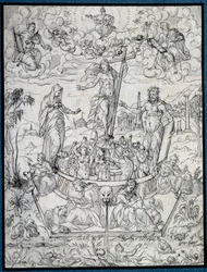 Allegorie van religie. Tekening door Etienne Delaune (1518-1583/95) 16e eeuw Parijs, Louvre Museum
