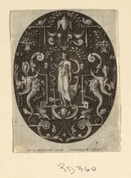Juno, uit de serie Grotesken op zwarte grond, Godheden en allegorieën