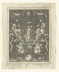 Venus met Amor tussen vier brandende harten
