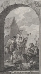 De Kapel van de Enfants-Trouvés in Parijs: Groep van herders: trompetspelers