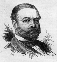 Portret van Adolphe Cochery, Franse politicus. Gravure door Bocour in "Le Monde Illustré" nr. 1287 van 26 november