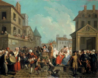 Carnaval in de straten van Parijs, 1757
