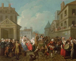 Straatcarnaval in Parijs, 1757