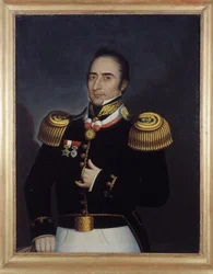 Portret van Andre Hipolito Bouchard, deelnemer aan de Revolutie van Buenos Aires op 25 mei 1810, door Etienne Prosper Berne-Bellecour (1838 - 1910)