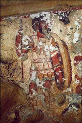 Een krijger (fresco, 4e eeuw v.Chr.)