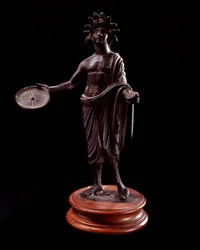 Etruskische kunst: vrouw die aanbiedt, bronzen beeldje uit de 2e eeuw v.Chr.
