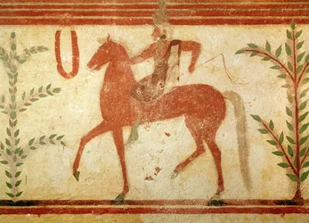 Ruiter, rechterkant, uit het graf van de Baron, c.500 v.Chr.