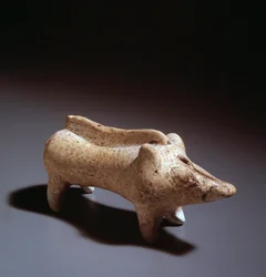 Varkensvormige keramische unguentarium, 580-560 v.Chr.