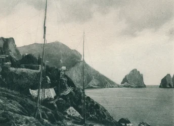 Marina Piccola met vogelvangersnetten, Capri, Italië, 1927