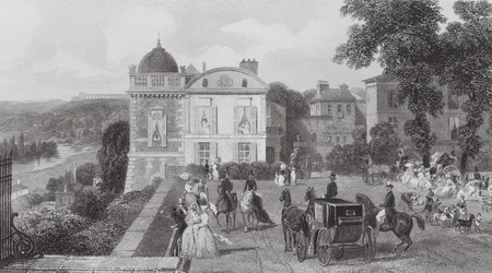 Saint Germain, Het Café, Paviljoen van Hendrik IV (gravure)