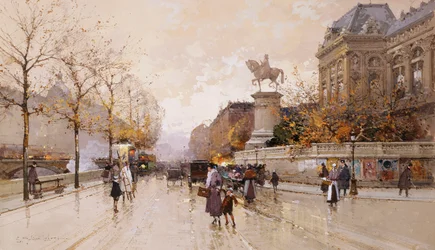 Een Straatscène in Parijs