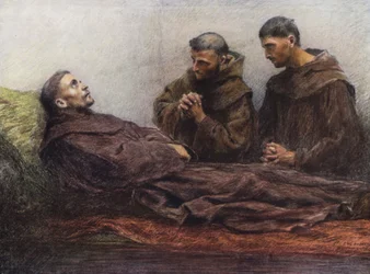 Sint-Franciscus ziek in het bisschoppelijk paleis in Assisi