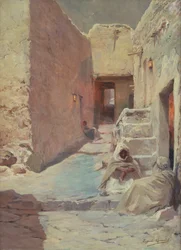 Straatscène met Arabieren