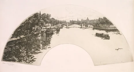 Waaier, De Seine gezien vanaf de Pont Royal (Éventail, La Seine vue du Pont Royal)