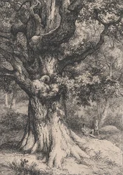 De Charlemagne, eik met een arendsnest, 1845