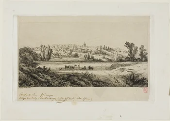 Uitzicht op het dorp Limay