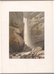 Zicht op de Dard-waterval
