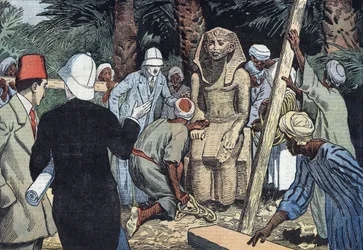 Ontdekt van het standbeeld van Sesostris III in 1862