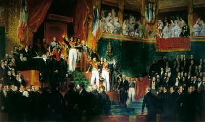 Louis-Philippe I wordt beëdigd als koning voor de Kamer van Afgevaardigden, 9 augustus 1830