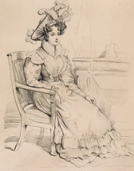 Portret van Harriet Smithson, Ierse actrice en eerste vrouw van de Franse componist Hector Berlioz