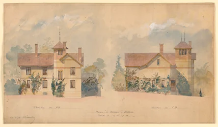 Architectonisch project voor het huis van P.J. Hetzel
