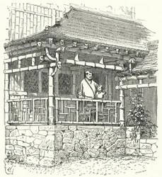 Oud Chinees huis gebouwd van bamboe