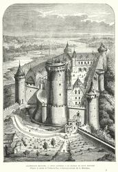 Chateau de Coucy, Picardië, Frankrijk, na de restauratie in de 19e eeuw door Eugene Viollet-le-Duc