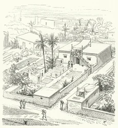 Landelijk huis in het oude Egypte