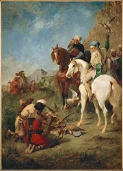 Valkenjacht in Algiers (olieverf op doek)