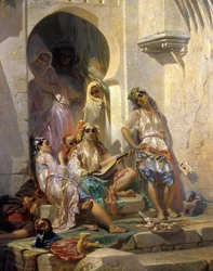 Oriëntalisme: „Vrouwen van Algiers”, schilderij van Eugène Giraud (1806-1881), 19e eeuw. Tours, Museum voor Schone Kunsten